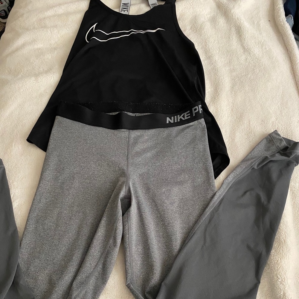 Nike pro leggings and work out shirt